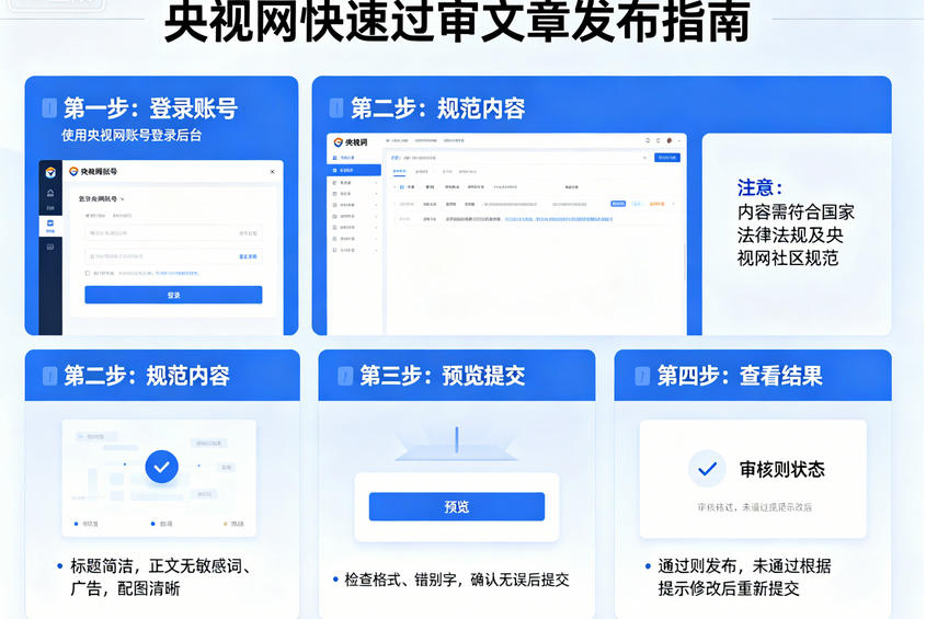 企业宣传必问：央视网怎么发布文章才能快速过审？5个实用技巧